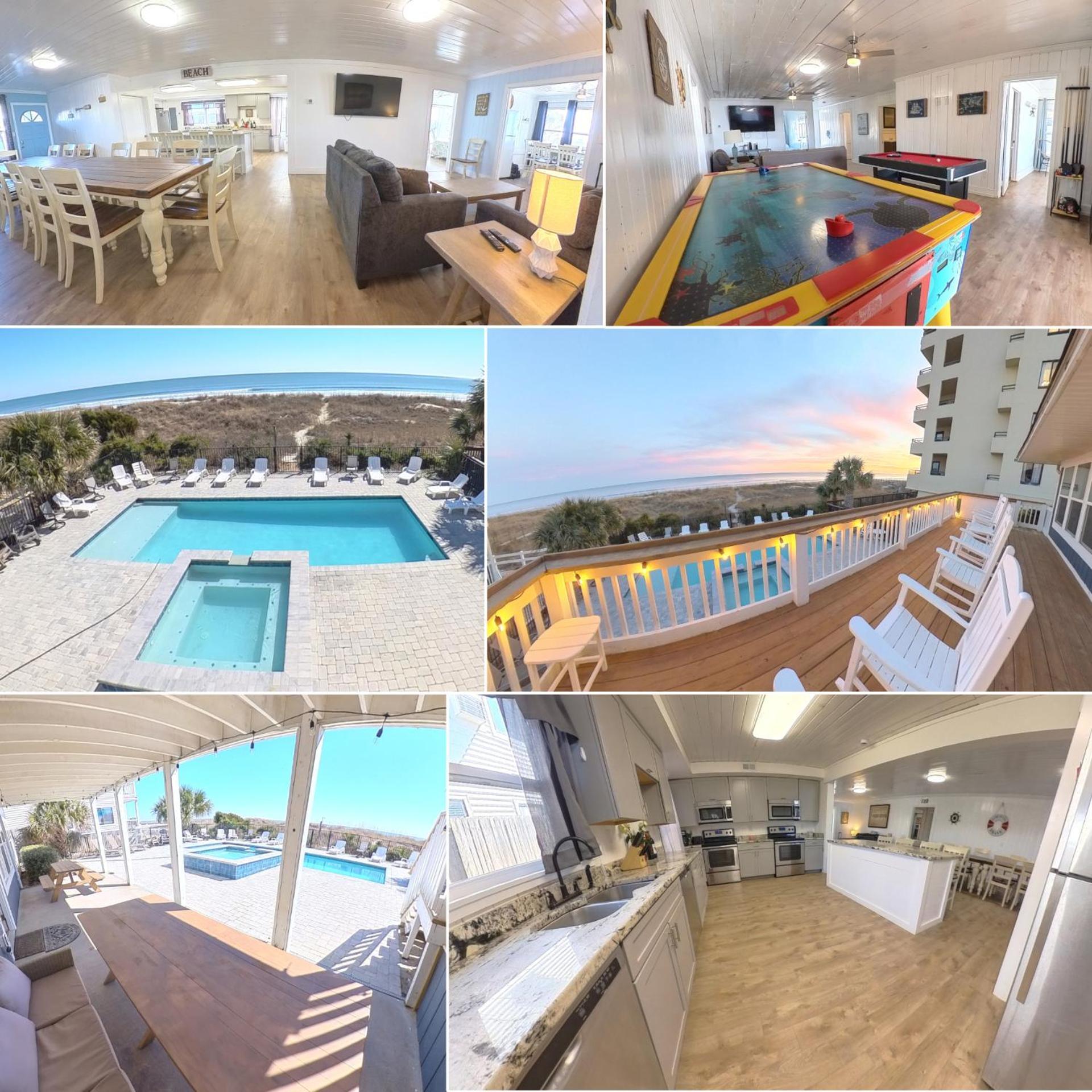 Oceanfront, Centrally Located, Huge 5k Sq Ft W Huge Private Pool, Hot Tub, & Gameroom * Myrtle Beach